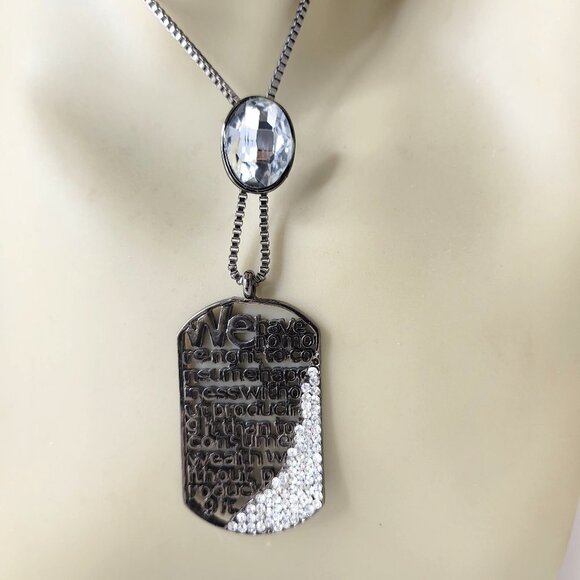 Inspirational Words Dog Tag Necklace - Picture 1 of 11